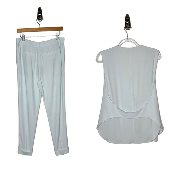 Alexander Wang | NWT Double Breasted Vest and Matching Trouser Set in Mist Crepe - Picture 2 of 13